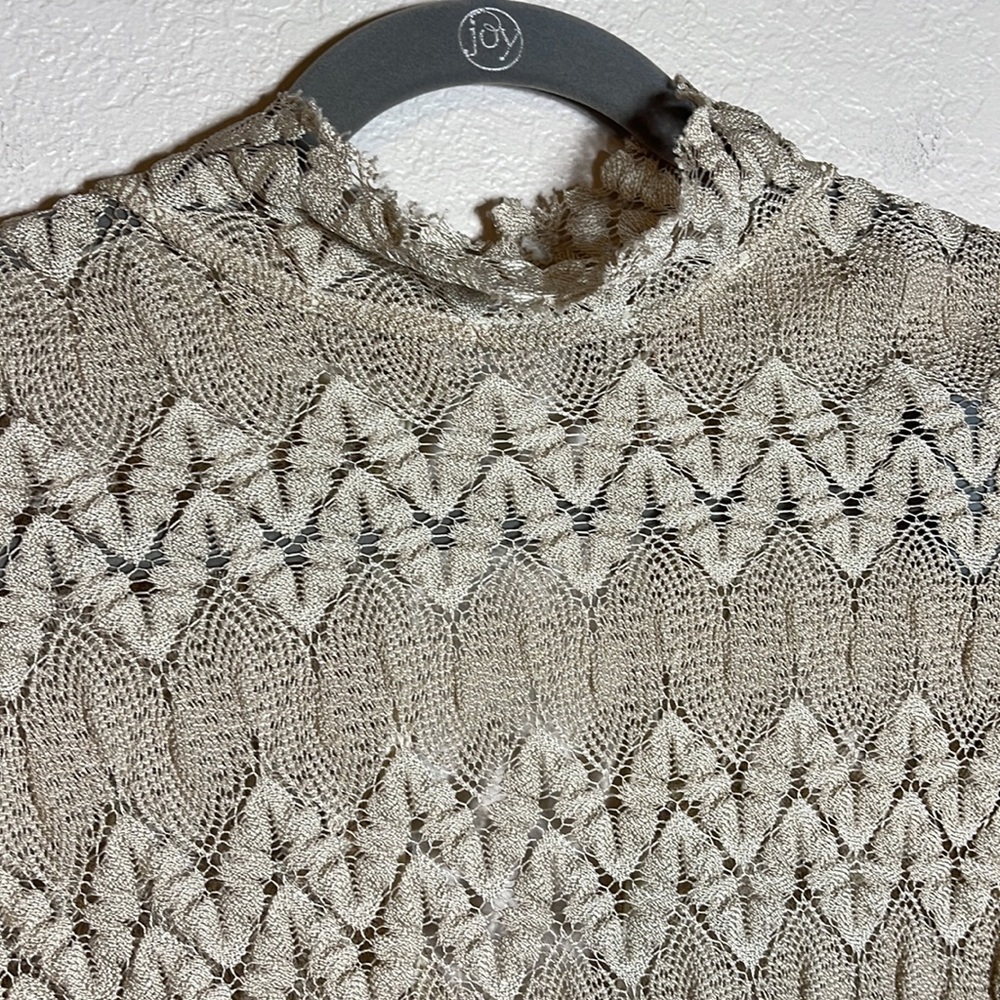 Free People Simone Lace Dress Size Small In Neutral Cream Tan - Picture 8 of 12